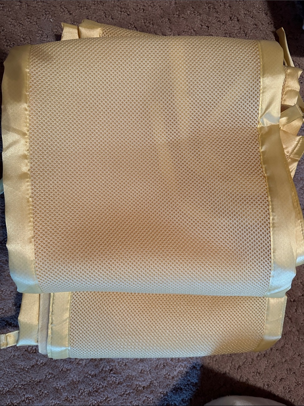 Yellow Satin-Trim Seat Cushion Set